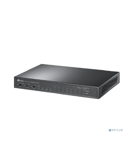 Настольный коммутатор TP-Link TL-SL1311P, 8 портов 10/100 Мбит/с с поддержкой PoE+, 2 гигабитных порта без поддержки PoE, 1 порт SFP, 802.3af/at, бюджет PoE — 65 Вт, стальной корпус