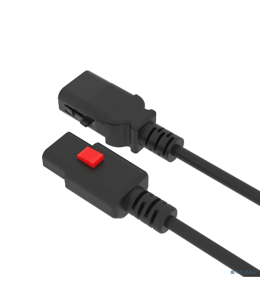 Кабель питания Filum FL-PC-CEE7/7-C13F-C1-1.0-BK с фиксацией, 3х1,0мм, 220В, 10А, черный, 1,0м