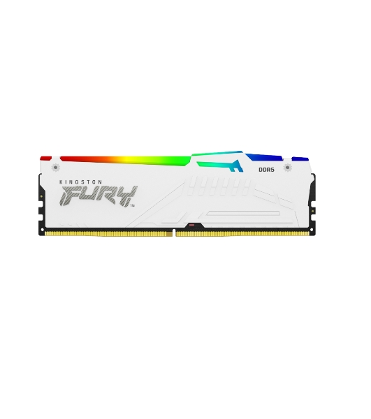 Оперативная память Kingston Fury Beast, DDR5, 64GB (4x16GB), 6000MHz, CL40, DIMM, с радиаторами, RGB, белый