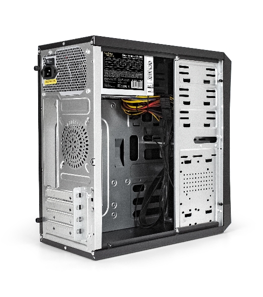 Компьютерный корпус Minitower ExeGate BA-201-UNS400 (mATX, БП UNS400 с вент. 12см, 2*USB, аудио, черный)