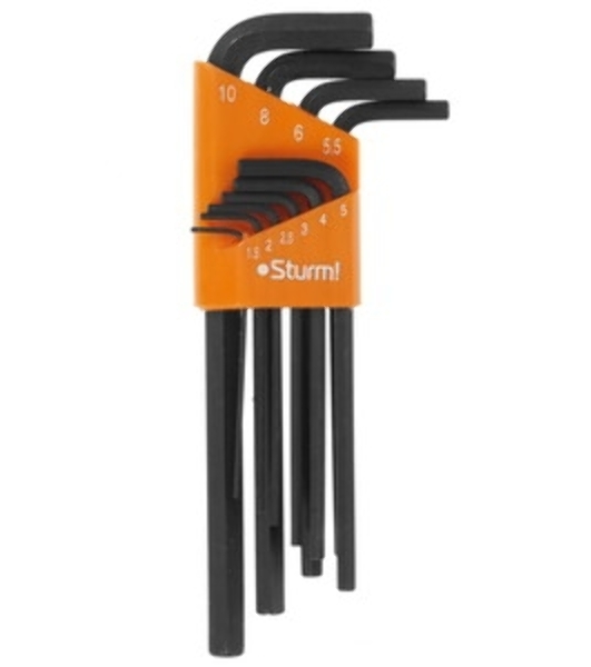 Ключи шестигранные набор Sturm! 1045-04-10Bx10 10шт, 1.5-10мм с ШАРОВИДНЫМ НАКОНЕЧНИКОМ