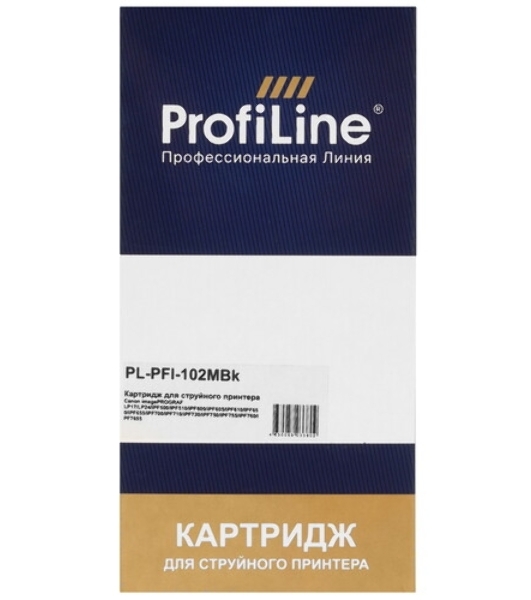 Картридж струйный ProfiLine PL-PFI-102MBK для принтеров Canon IPF510/IPF605/IPF610/IPF650/IPF655/IPF710/IPF750/IPF755/IPF760/IPF765 с чернилами Matte Black