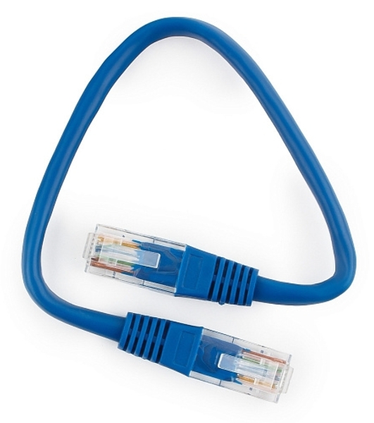 Патч-корд UTP Cablexpert cat.5e 0.25м, литой, многожильный, синий