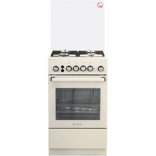 Плита газовая De Luxe 5040.40Г (КР) ЧР-013 бежевый, конфорок 4 газовых, духовка 46 л, 50 см x 85 см x 50 см