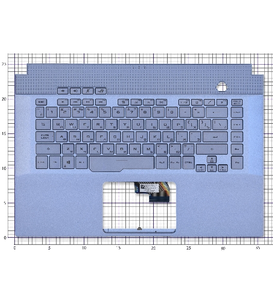 Клавиатура для ноутбука Asus ROG GU502 серебристая c подсветкой маленький энтер