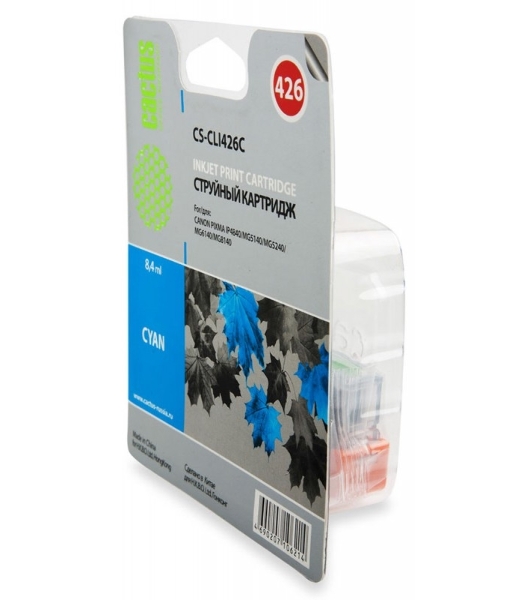 Картридж струйный Cactus CS-CLI426C голубой (8.4 мл.) для Canon Pixma MG5140/5240/6140/8140/MX884