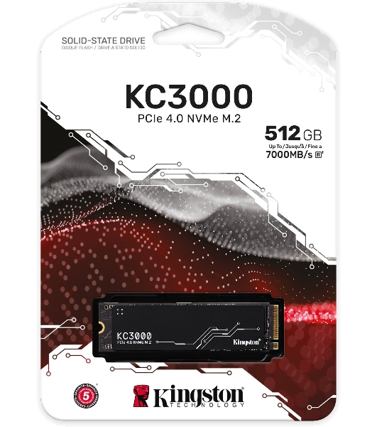 Накопитель SSD Kingston 512Gb M.2 KC3000 SKC3000S/512G (PCI-E 4.0 x4, up to 7000/3900Mbs, 3D TLC, NVMe, 400TbW, Phison E18, 22х80мм, LP heatsink)