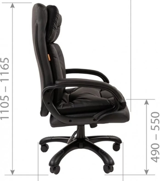 Кресло Chairman 442 черный, экокожа, 120 кг
