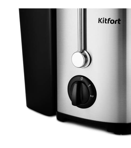 Соковыжималка Kitfort KT-1116 серебристый/черный, центробежная, 600 Вт, 550 мл, механическое