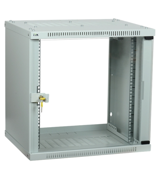 Шкаф LINEA WE 9U 600x600 мм дверь стекло серый ITK
