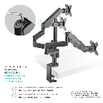 Кронштейн (держатель) ONKRON G280 для трех мониторов 13'-32' дюймов настольный, черный, фото34