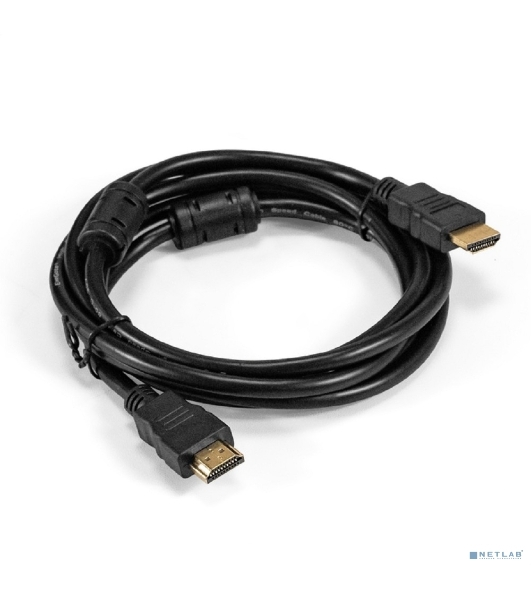 Кабель HDMI ExeGate EX-CC-HDMI-2.0F (19M/19M, 2м, v1.4b, ферритовые кольца, позолоченные контакты)