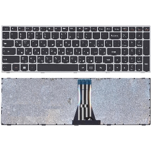 Клавиатура для ноутбука Lenovo IdeaPad G50-70 G50-30 черная с серой рамкой