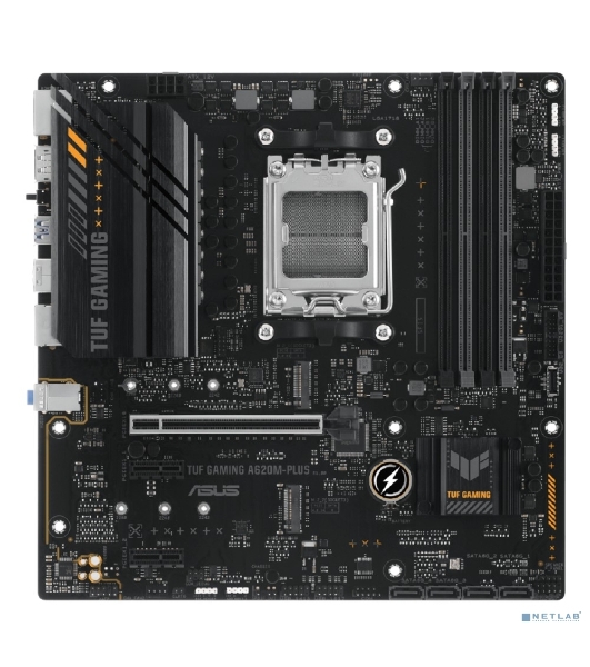 Материнская плата ASUS TUF GAMING A620M-PLUS, AM5, AMD A620, 4xDDR5, 4xSATA, 2xM.2, 1xPCI-E 4.0 x16, 2xPCI-E x1, 2xDP, 1xHDMI, 1x 2.5Gb LAN, 2xUSB-A 3.2 Gen 1, 4xUSB-A 2.0, 3x3.5 мм, 7.1, Micro-ATX