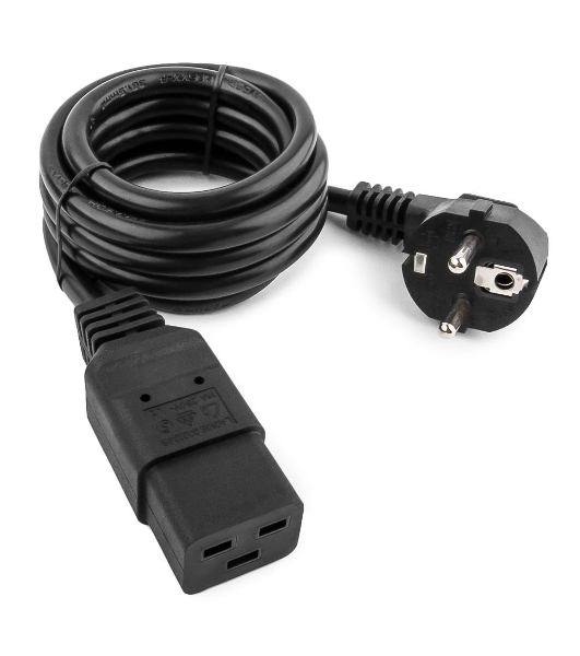 Кабель питания для UPC Gembird/Cablexpert, 1.8м, Schuko-С19, 16А, черный, с заземлением