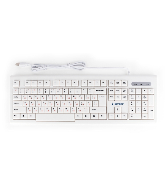 Клавиатура проводная Gembird KB-8354U, USB, бежевый/белый