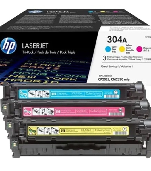 Картридж лазерный комплект HP CF372AM голубой/пурпурный/желтый для Color Laser Jet CP2025, CM2320mfp (3 х 2800)