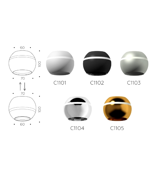 Корпус светильника C1105 PYG золото желтое полированное D100*H80mm MR16 GU5.3 LED 3W 4200K