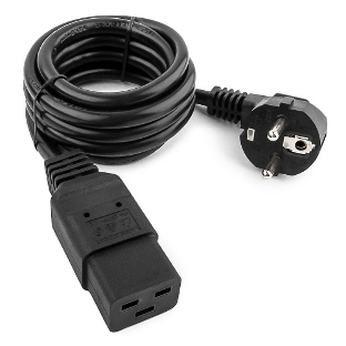 Кабель питания для UPC Gembird/Cablexpert, 1.8м, Schuko-С19, 16А, черный, с заземлением