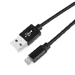 Кабель Gembird USB 2.0 Cablexpert AM/microBM 5P, 1м, нейлоновая оплетка, алюминиевые разъемы, черный, пакет, фото2