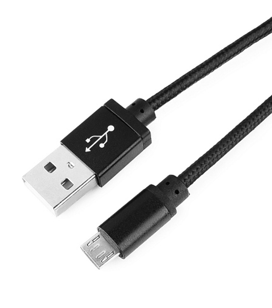 Кабель Gembird USB 2.0 Cablexpert AM/microBM 5P, 1м, нейлоновая оплетка, алюминиевые разъемы, черный, пакет