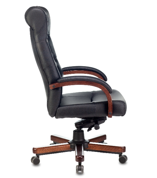 Кресло Бюрократ T-9928WALNUT черный, кожа