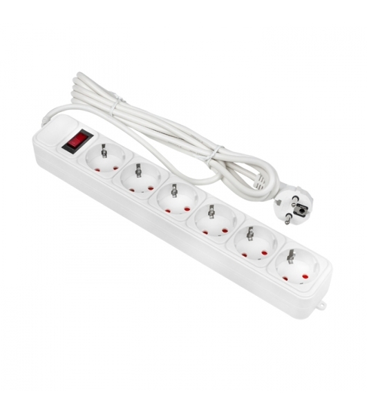 Сетевой фильтр EKF UFP10-375-6-03 6x3 м 10А/2,2 кВт с выкл. c/з ПВС 3х0,75 Блокбастер EKF PROxima