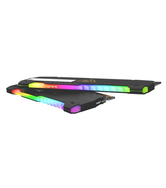 Оперативная память Patriot Viper Steel, DDR4, 32GB (2x16GB), 3200MHz, CL18, DIMM, с радиатором, RGB, черный