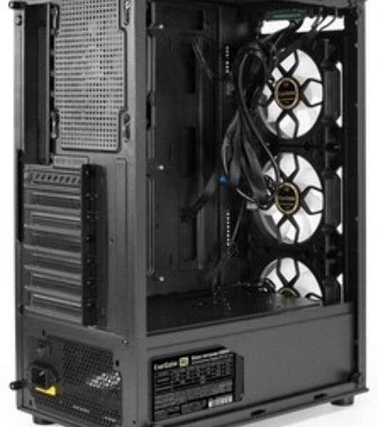 Компьютерный корпус Miditower ExeGate i3 BASE-NPX600 (ATX, БП 600NPX с вент. 12 см, с окном, 1*USB+1*USB 3.0, аудио, 4 вент. 12см с RGb подсветкой)