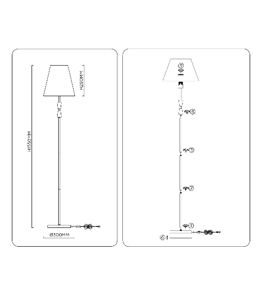 Светильник Ambrella light LH75059 BS/GN латунь/зеленый E27 max 60W D300*1550