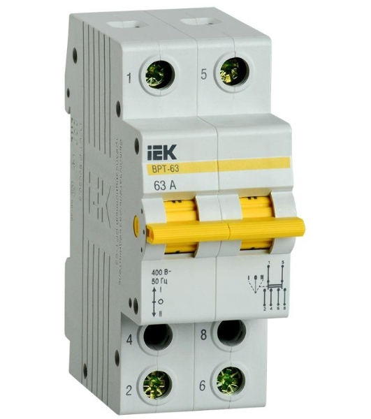 Выключатель-разъединитель трехпозиционный IEK MPR10-2-063 ВРТ-63 2P 63А