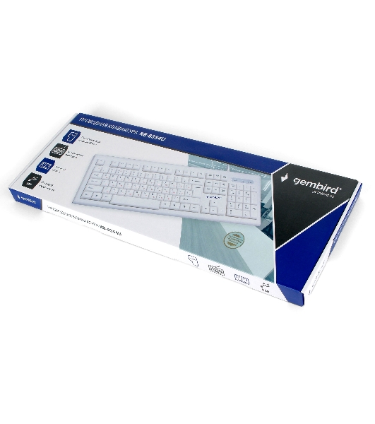 Клавиатура проводная Gembird KB-8354U, USB, бежевый/белый
