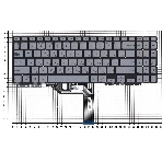 Клавиатура для ноутбука Asus ZenBook Flip 15 UX562F серебристая с подсветкой, фото2