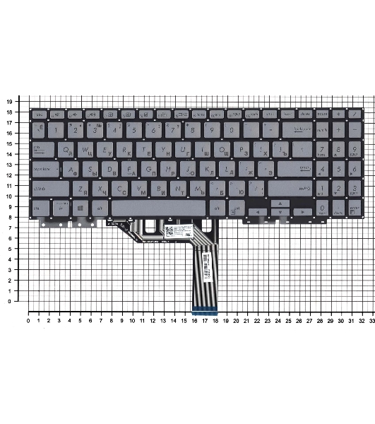 Клавиатура для ноутбука Asus ZenBook Flip 15 UX562F серебристая с подсветкой