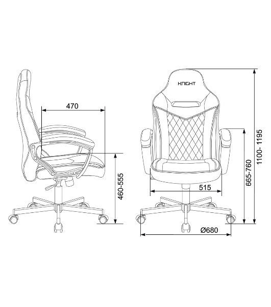 Кресло Бюрократ VIKING 6 KNIGHT B FABRIC черный, ткань, 120 кг, механизм качания