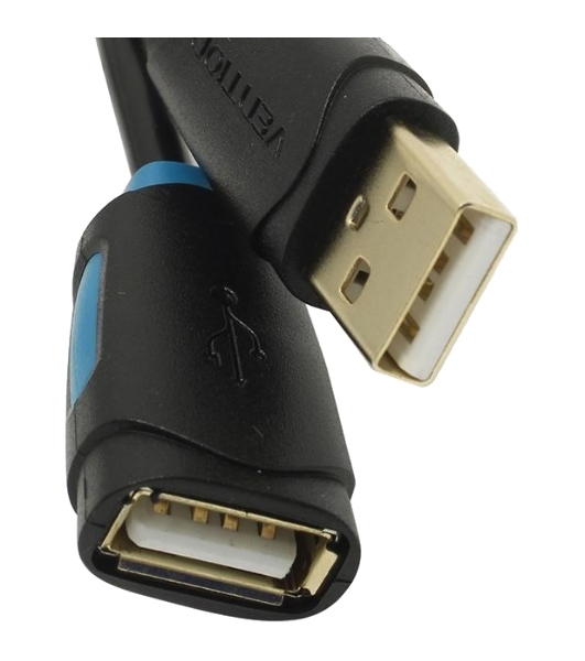 Кабель-удлинитель Vention USB 2.0 AM/AF - 1м черный