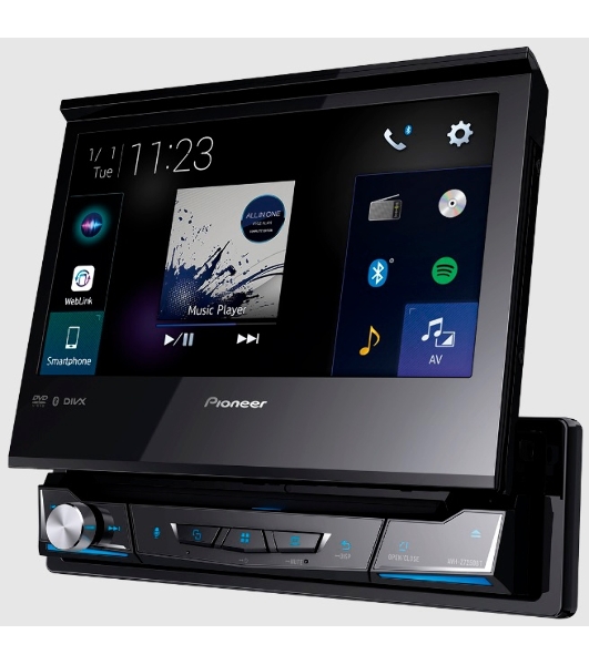 Автомагнитола Pioneer AVH-Z7250BT, 1 DIN, CD, Bluetooth, USB Type-A, AUX, CarPlay, пульт ДУ, съёмная панель