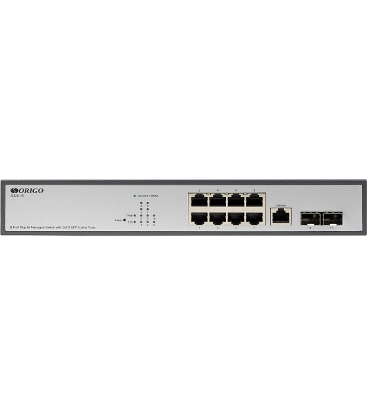 Коммутатор Managed L2 Switch 8x1000Base-T, 2x1000Base-X SFP, RJ45 Console, 19' w/brackets