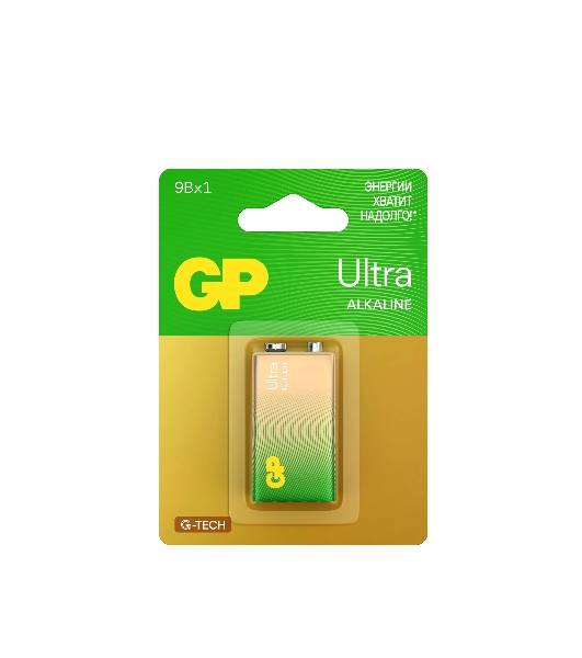 Алкалиновая батарейка GP Ultra Alkaline G-Tech 9V Крона - 1 шт. на блистере