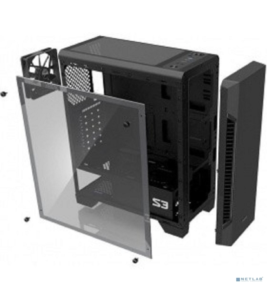 Компьютерный корпус Zalman S3 черный без БП ATX 2x120мм 2xUSB 2.0 1xUSB 3.0 audio bott PSU