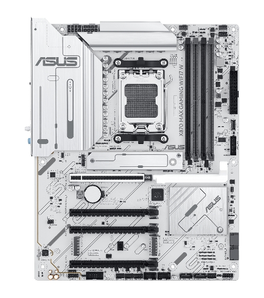 Материнская плата ASUS X870 MAX GAMING WIFI7 W, AM5, AMD X870, 4xDDR5, 4xSATA, 3xM.2, 1xPCIe 5.0 x16, 2xPCIe 4.0 x16, 1xPCIe 3.0 x16, 1xHDMI, 2xUSB Type-C (Display), 1x2.5Gb LAN, Wi-Fi 7, Bluetooth 5.4, 2xUSB-C 40Gbps, 1xUSB-A 10Gbps, 3xUSB-A 5Gbps, 4xUSB-A 2.0, 3x3.5 мм, 7.1, ATX