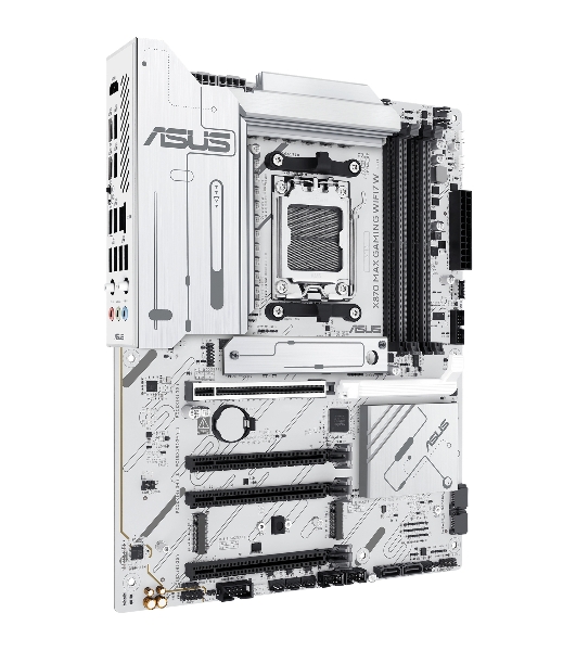 Материнская плата ASUS X870 MAX GAMING WIFI7 W, AM5, AMD X870, 4xDDR5, 4xSATA, 3xM.2, 1xPCIe 5.0 x16, 2xPCIe 4.0 x16, 1xPCIe 3.0 x16, 1xHDMI, 2xUSB Type-C (Display), 1x2.5Gb LAN, Wi-Fi 7, Bluetooth 5.4, 2xUSB-C 40Gbps, 1xUSB-A 10Gbps, 3xUSB-A 5Gbps, 4xUSB-A 2.0, 3x3.5 мм, 7.1, ATX