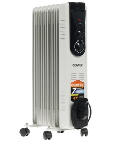 Обогреватель масляный Centek CT-6200 (7 секций) белый, 700/1000/1500 Вт, 15 м2, термостат