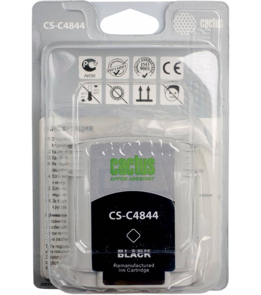 Картридж струйный Cactus CS-C4844 черный (72 мл) для №10 HP 2000/2500/1000/1100/1200