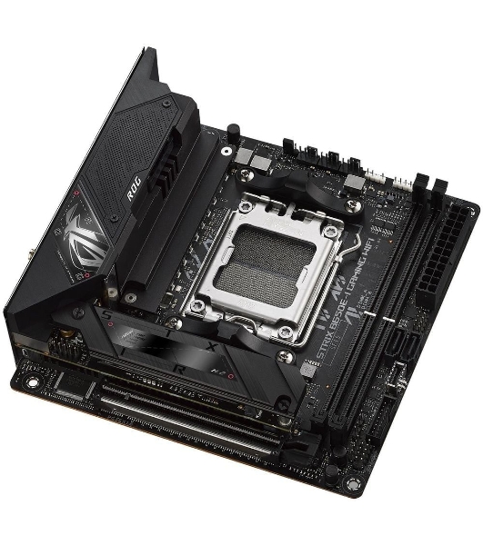 Материнская плата ASUS ROG STRIX B650E-I GAMING WIFI, AM5, AMD B650, 2xDDR5, 2xSATA, 2xM.2, 1xPCIe 5.0 x16, 1xHDMI, 1x 2.5Gb LAN, 4xUSB-A 3.2 Gen 2, 1xUSB-A 3.2 Gen 1, 1xUSB-C 3.2 Gen 2x2, 3x3.5 мм, 7.1, Mini-ITX