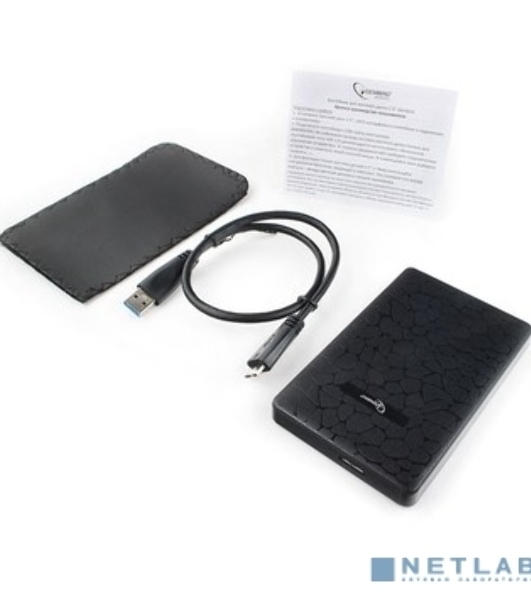 Внешний корпус 2.5' Gembird EE2-U3S-30P, черный, USB 3.0, SATA, пластик