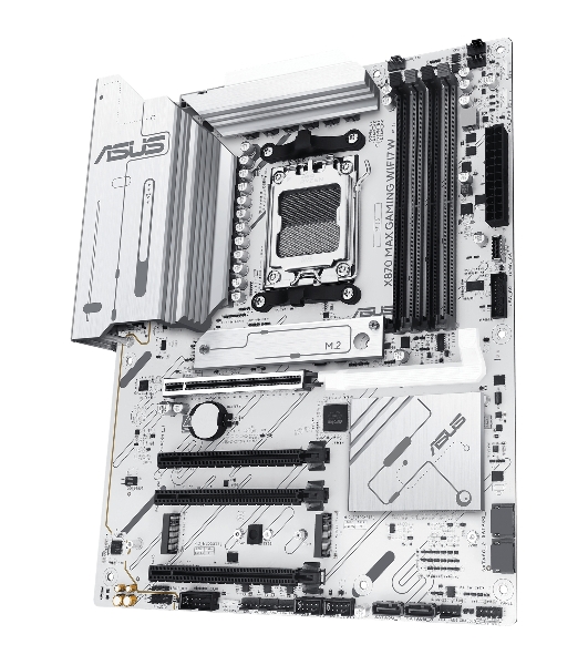 Материнская плата ASUS X870 MAX GAMING WIFI7 W, AM5, AMD X870, 4xDDR5, 4xSATA, 3xM.2, 1xPCIe 5.0 x16, 2xPCIe 4.0 x16, 1xPCIe 3.0 x16, 1xHDMI, 2xUSB Type-C (Display), 1x2.5Gb LAN, Wi-Fi 7, Bluetooth 5.4, 2xUSB-C 40Gbps, 1xUSB-A 10Gbps, 3xUSB-A 5Gbps, 4xUSB-A 2.0, 3x3.5 мм, 7.1, ATX