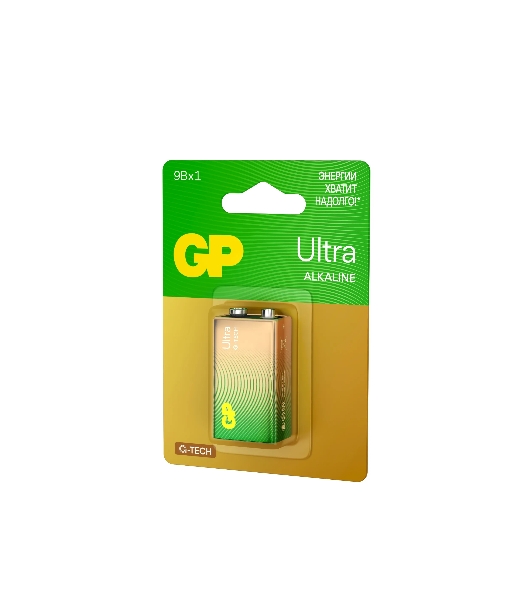 Алкалиновая батарейка GP Ultra Alkaline G-Tech 9V Крона - 1 шт. на блистере