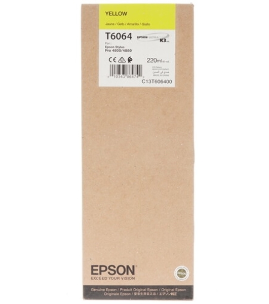 Картридж Epson C13T606400 желтый (220 мл) для Stylus Pro 4880