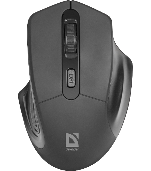 Мышь беспроводная Defender Datum MB-345 черный, 1600 dpi, радиоканал, USB, кнопки - 4